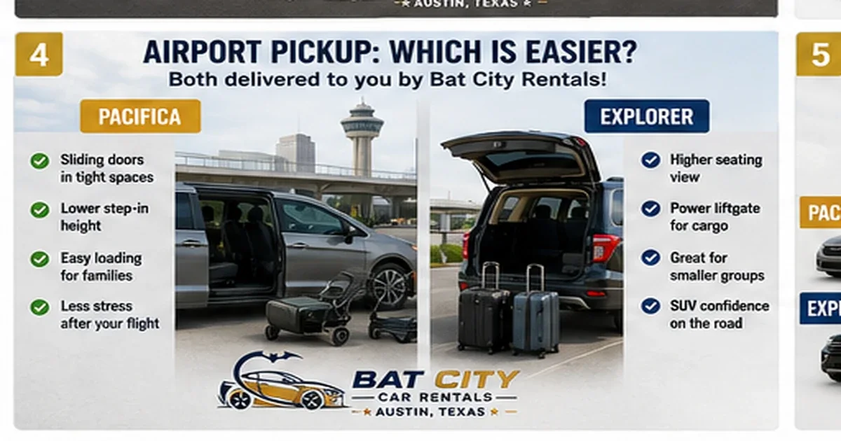Luggage and passenger-space comparison for Austin SUV and minivan rentals.
