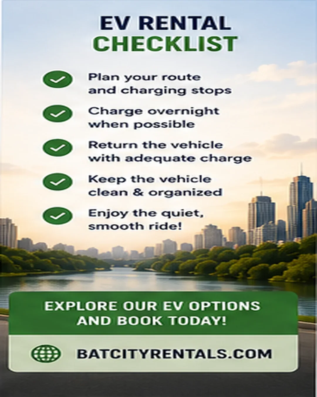 Electric vehicle rental checklist for Austin drivers.