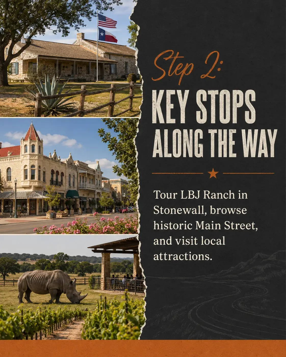 Hill Country stops between Austin and Fredericksburg for rental car travelers.